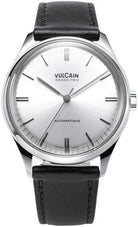 Vulcain Grand Prix Silver Black Calf Leather Watch 670171A50.BAC201 Image 1