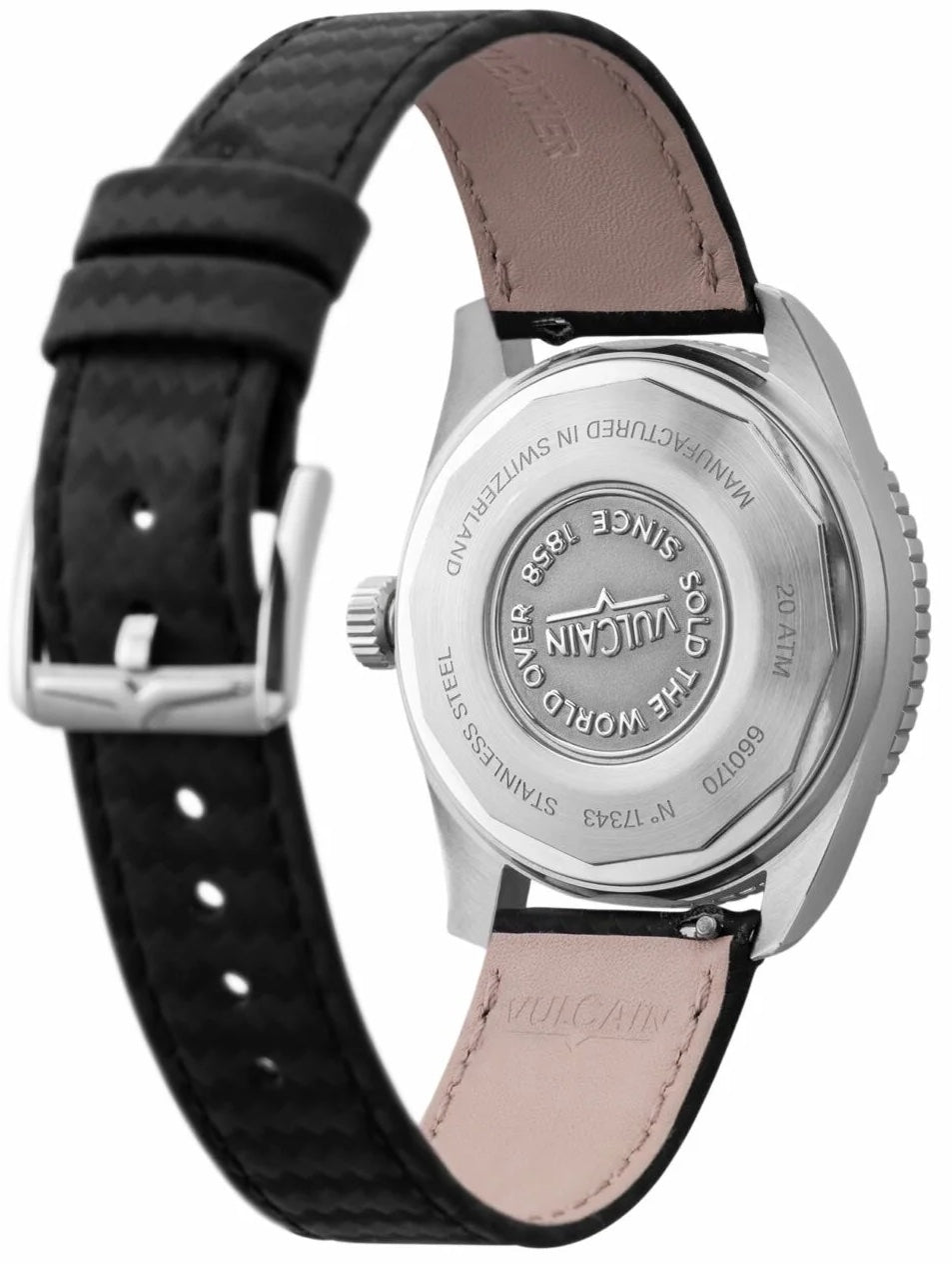 Vulcain Skindiver Black Leather Watch 660170A07.BAC201 Image 7