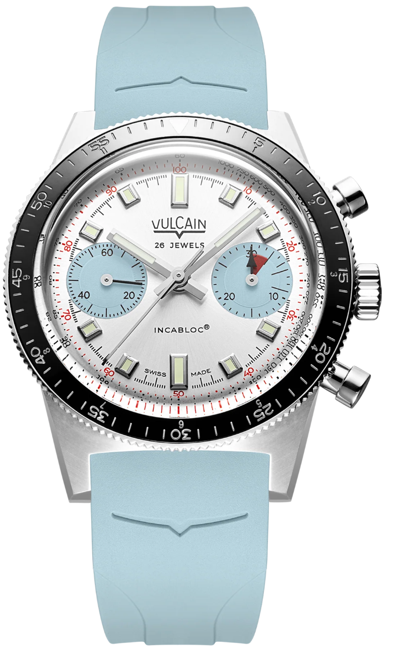 Vulcain Skindiver Chronograph Ice Blue Rubber Limited Edition Watch VLC-104 Image 1