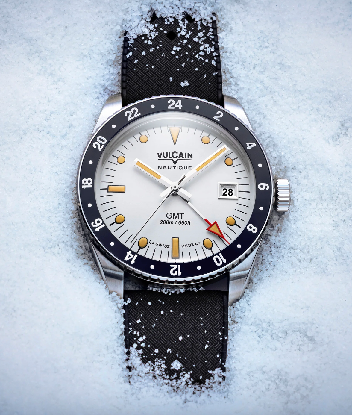 Vulcain Skindiver GMT Blanca Vintage Rubber Watch VLC-108 Image 5
