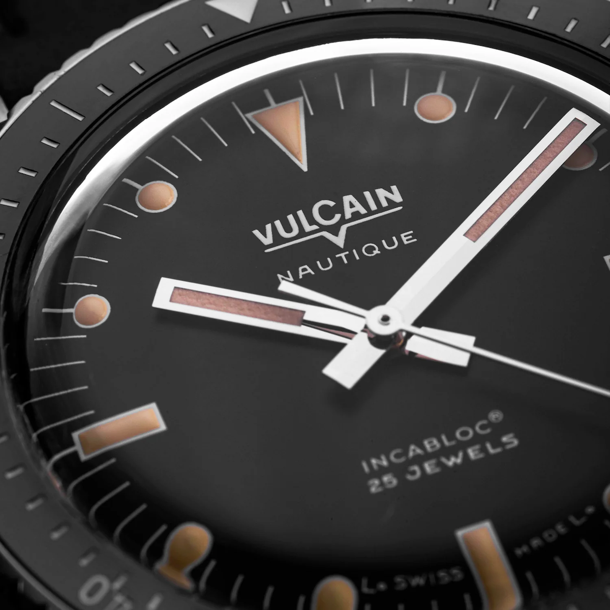 Vulcain Skindiver Nautique Black Khaki Brown Lum Watch 660170A07.BHM286 Image 2