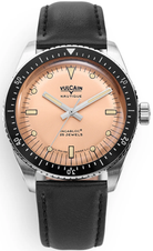 Vulcain Skindiver Nautique Salmon Black Leather Limited Edition Watch 660170B87.BAC201 Image 1
