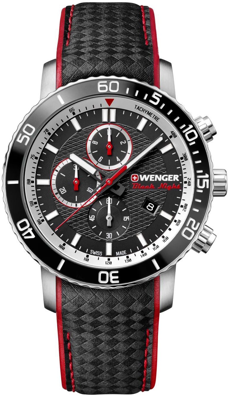 Wenger Watch Roadster Black Night Chrono Mens 01.1843.105 Image 1
