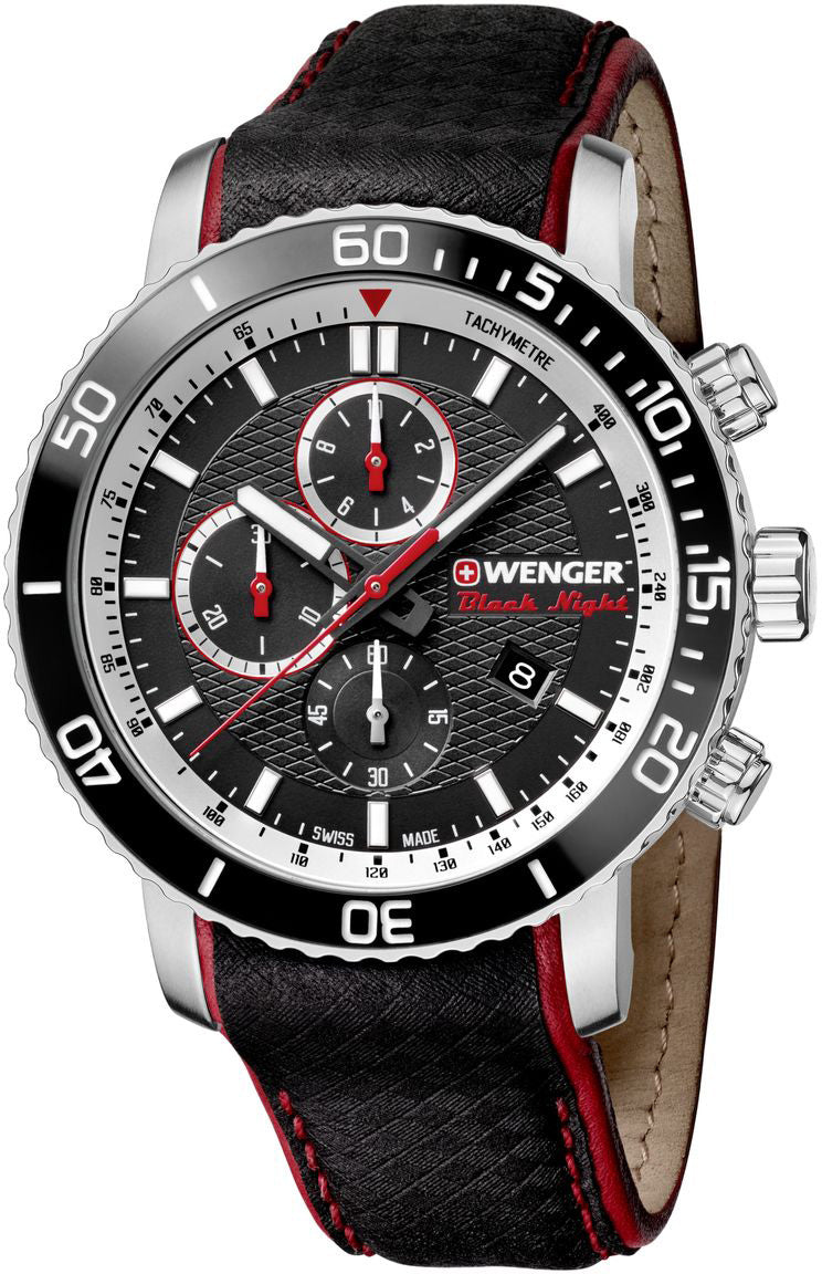 Wenger Watch Roadster Black Night Chrono Mens 01.1843.105 Image 2