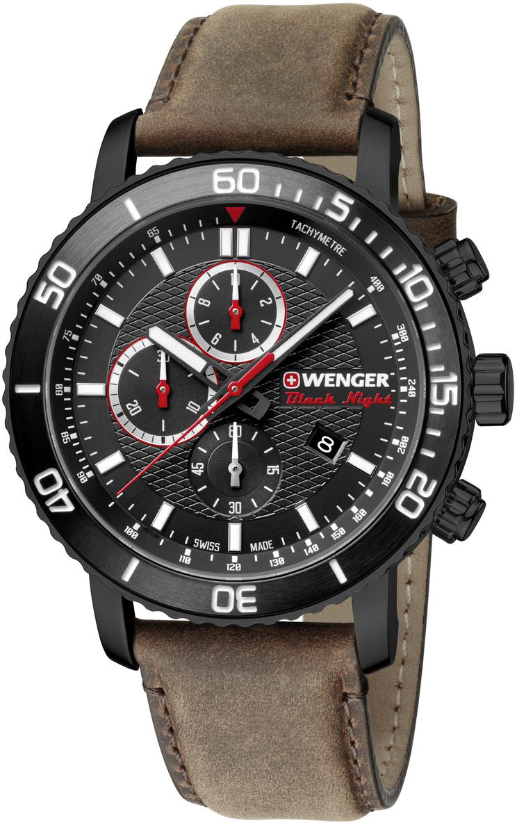Wenger Watch Roadster Black Night Chrono Mens D 01.1843.107 Image 2