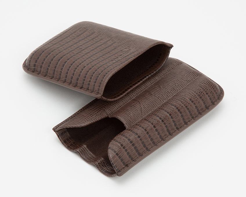 Wolf Cigar Case Blake 3 Piece Brown Teju Lizard 306695 Image 3