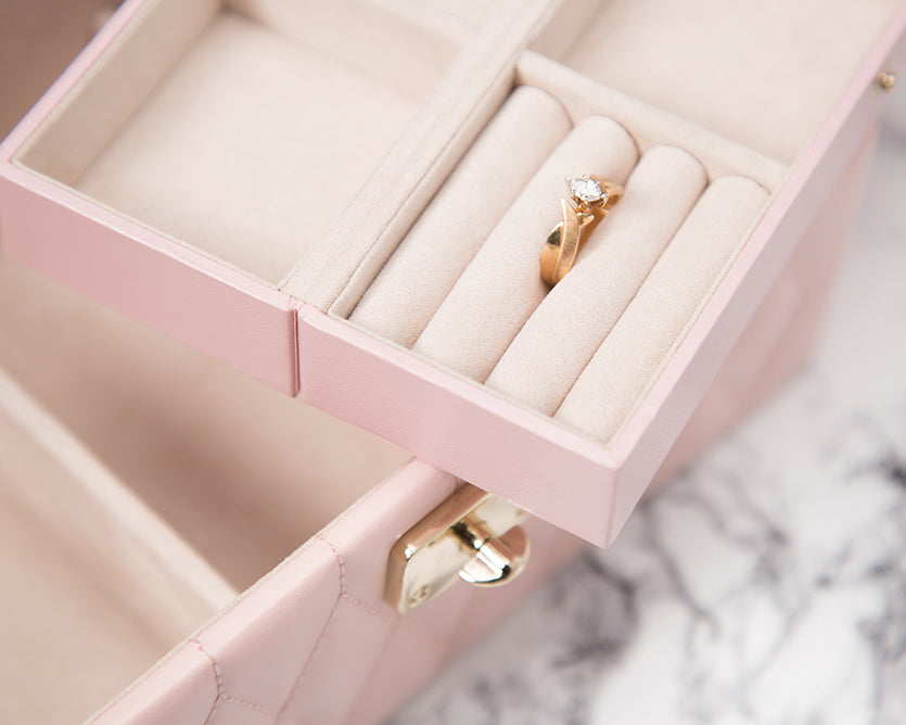 Wolf Jewellery Box Caroline Small Rose Quartz 329815 Image 5