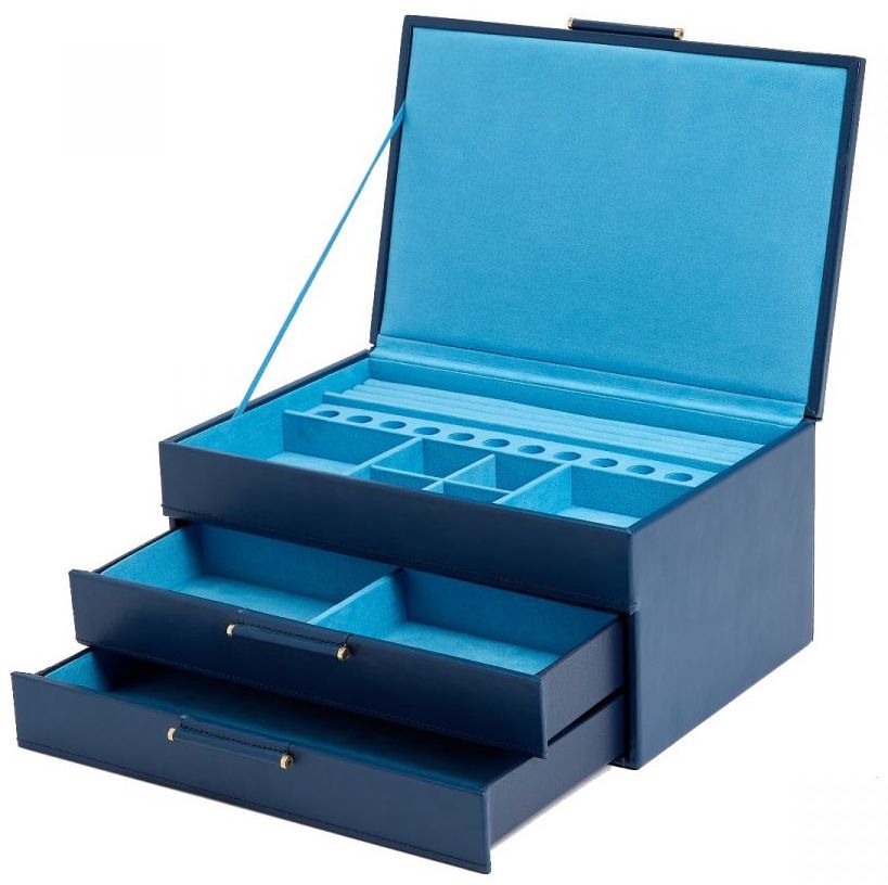 WOLF Jewellery Box Sophia With Drawers Indigo 392017 Image 1