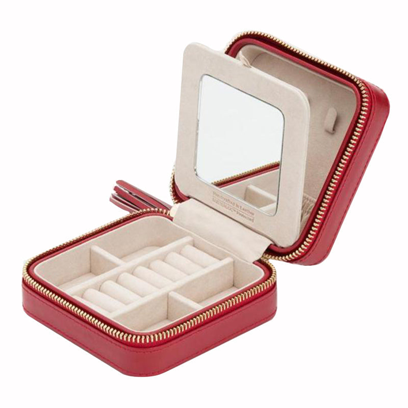 WOLF Jewellery Case Caroline Zip Travel Red 329972 Image 1
