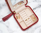 WOLF Jewellery Case Caroline Zip Travel Red 329972 Image 3