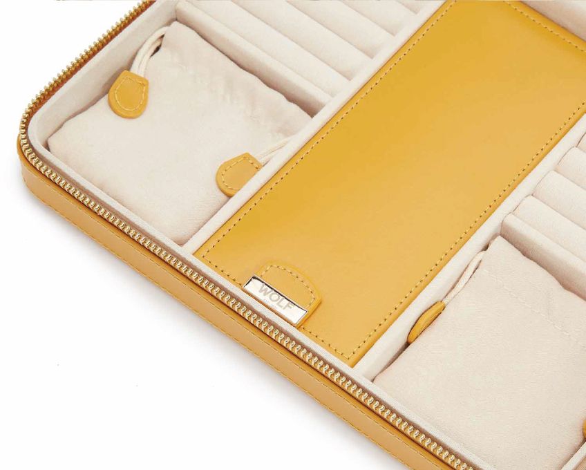 WOLF Jewellery Case Maria Zip Large Musturd 766193 Image 3