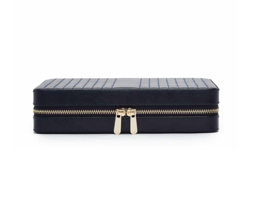 WOLF Jewellery Case Maria Zip Large Navy 766117 Image 5