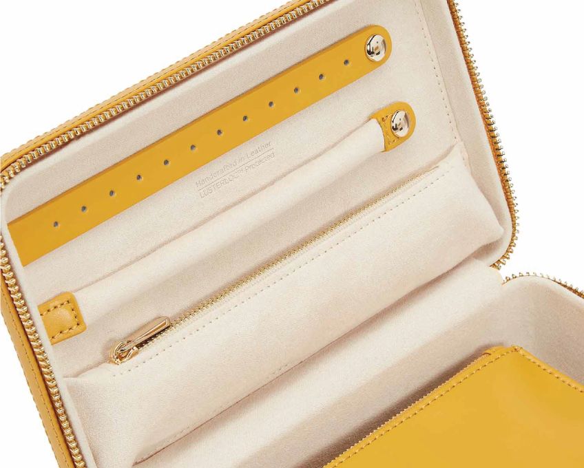 WOLF Jewellery Case Maria Zip Medium Musturd 766393 Image 3