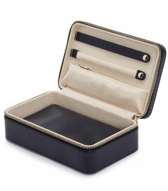 WOLF Jewellery Case Maria Zip Medium Navy 766317 Image 1