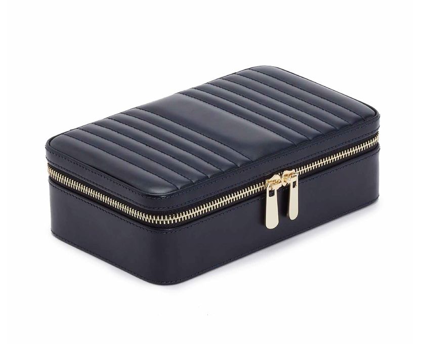 WOLF Jewellery Case Maria Zip Medium Navy 766317 Image 2