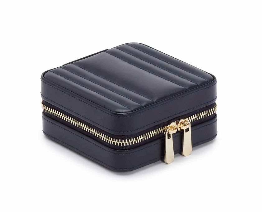 WOLF Jewellery Case Maria Zip Small Navy 766217 Image 2