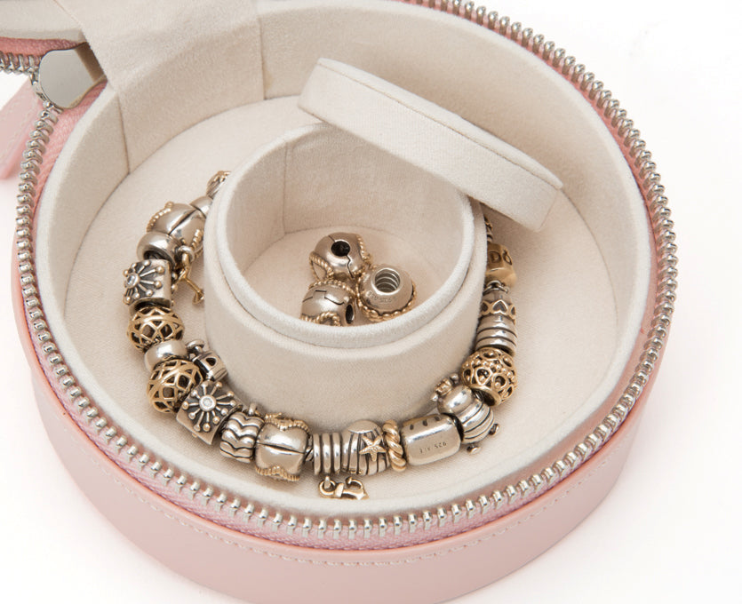 WOLF Jewellery Case Sophia Mini Zip Rose Quartz 392315 Image 2