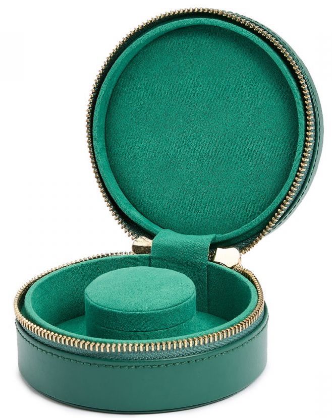 WOLF Jewellery Case Sophia Round Zip Case Forest Green 392312 Image 1