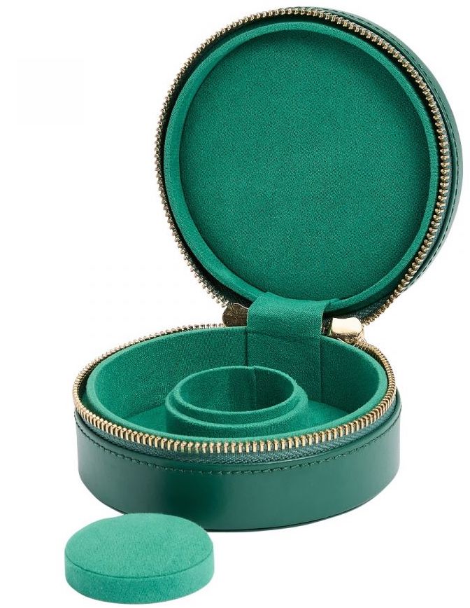 WOLF Jewellery Case Sophia Round Zip Case Forest Green 392312 Image 2
