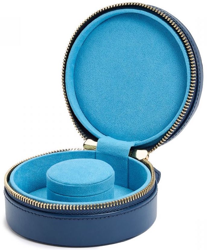 WOLF Jewellery Case Sophia Round Zip Case Indigo 392317 Image 1