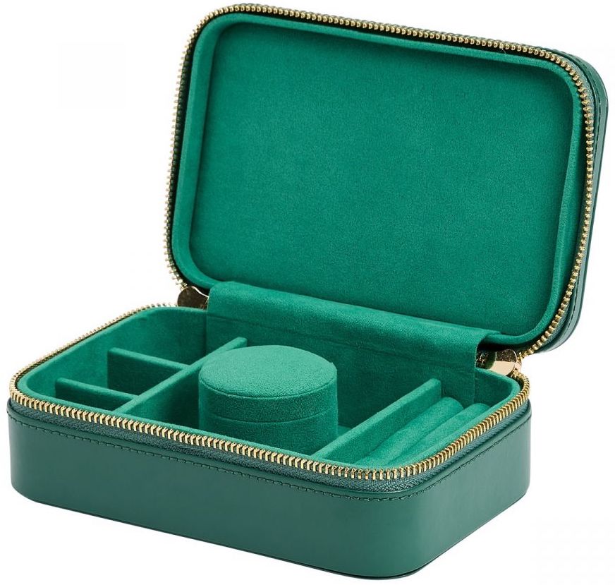 WOLF Jewellery Case Sophia Zip Case Forest Green 392212 Image 1