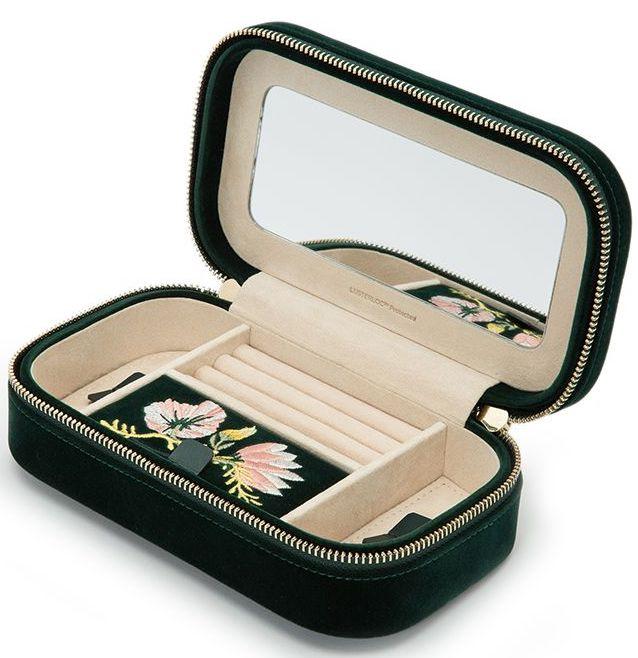 WOLF Jewellery Travel Case Zoe Zip Forest Green 393312 Image 1