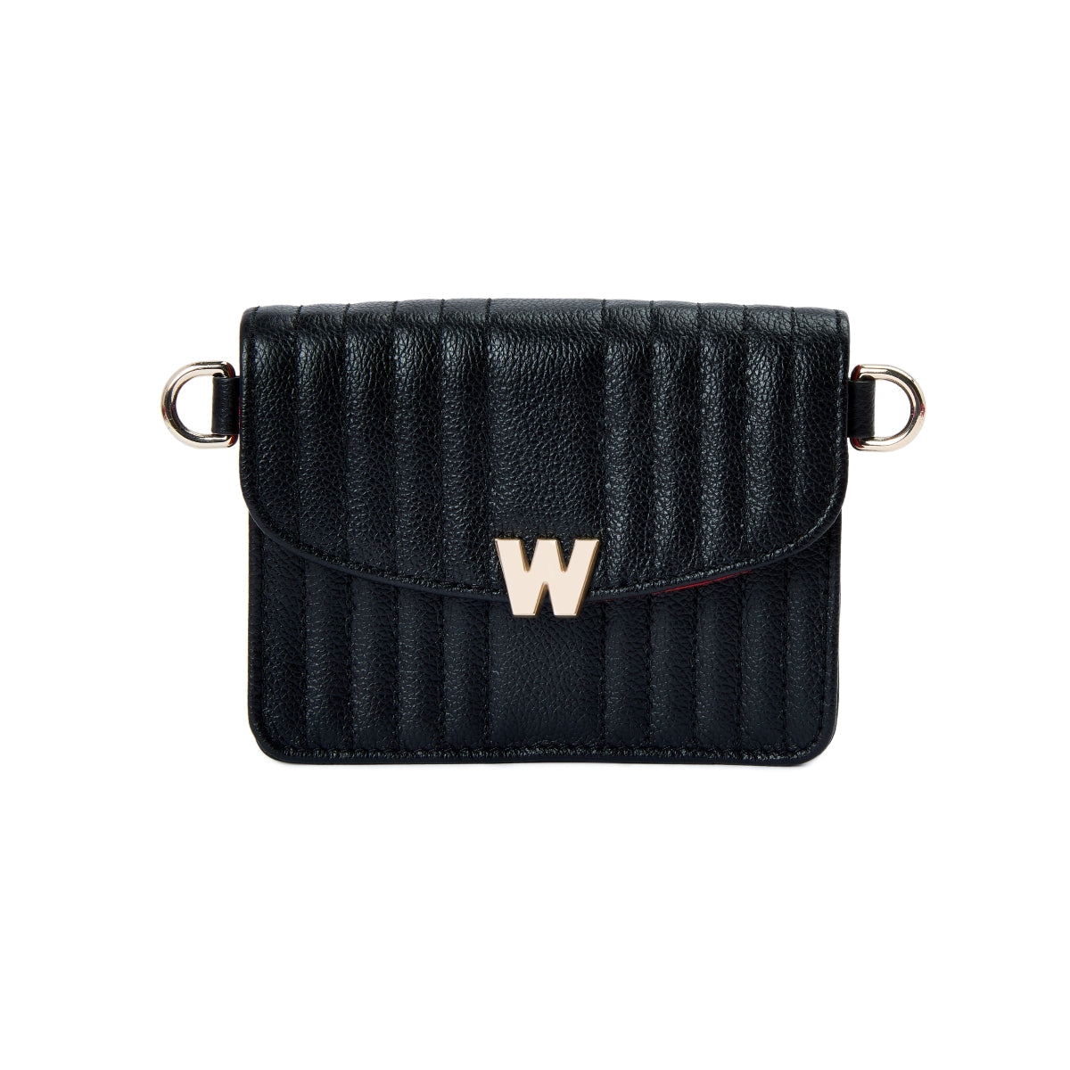 Wolf Mimi Collection Leather Black Mini Bag with Wristlet and Lanyard 768402 Image 3