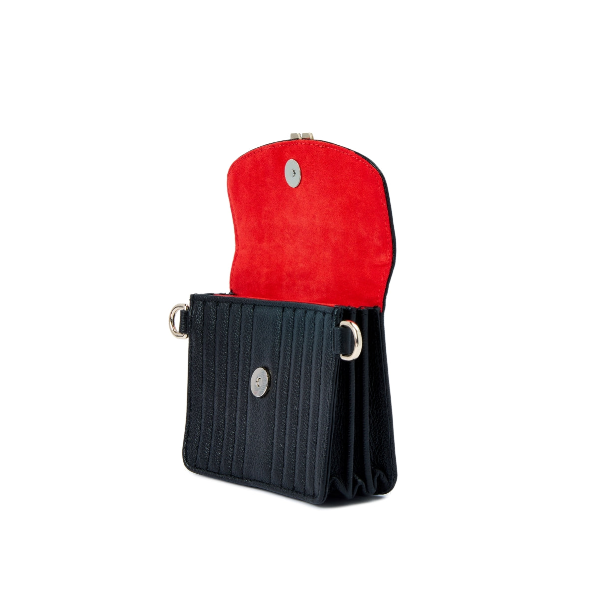 Wolf Mimi Collection Leather Black Mini Bag with Wristlet and Lanyard 768402 Image 5