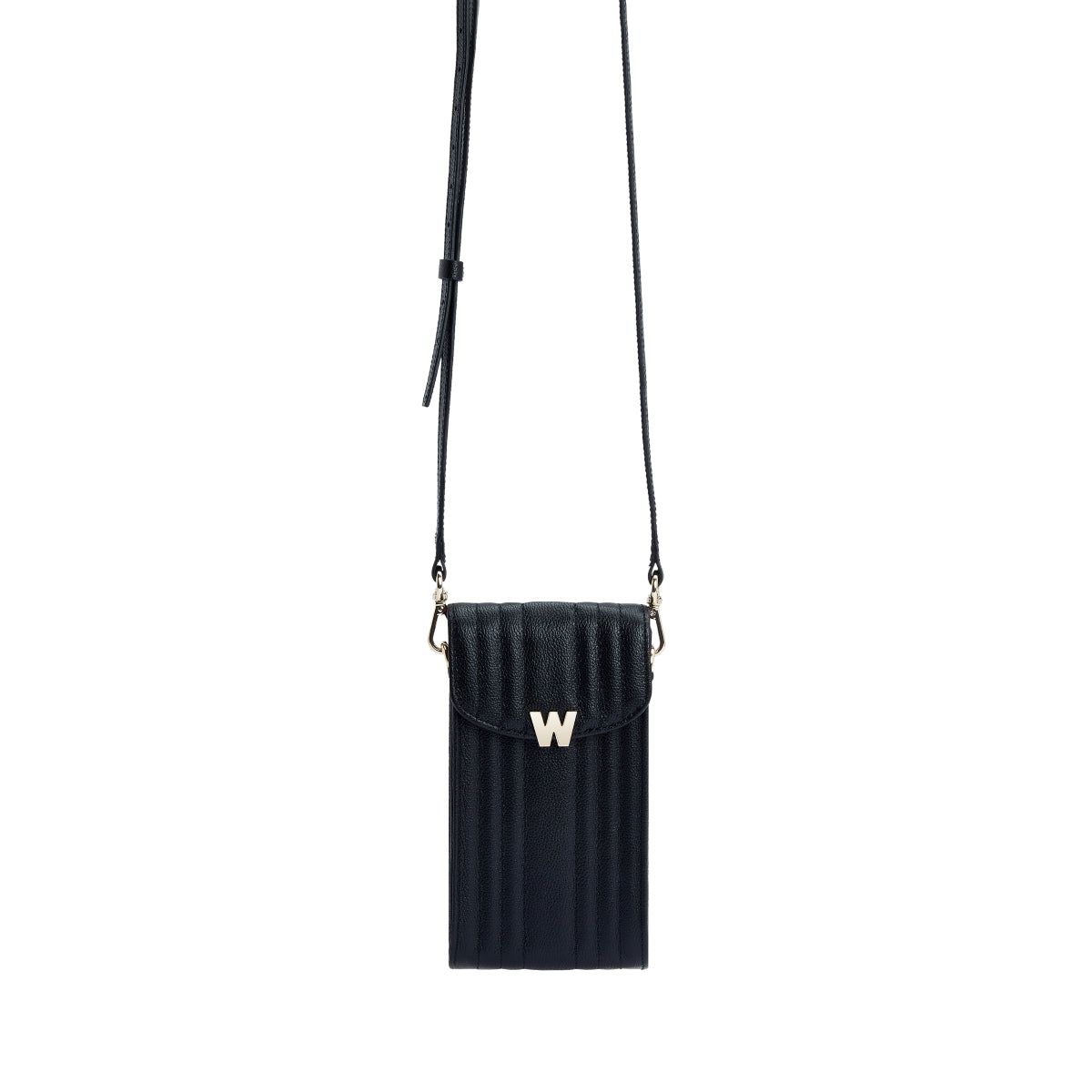 Wolf Mimi Collection Leather Black Phone Case with Wristlet and Lanyard 768502 Image 1