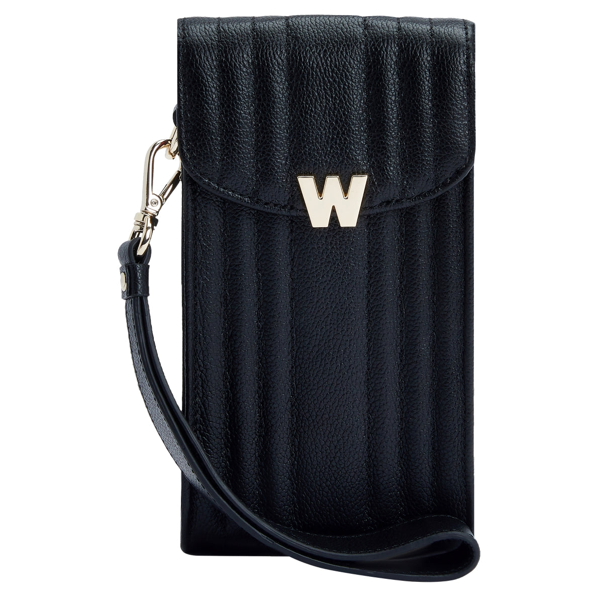 Wolf Mimi Collection Leather Black Phone Case with Wristlet and Lanyard 768502 Image 2