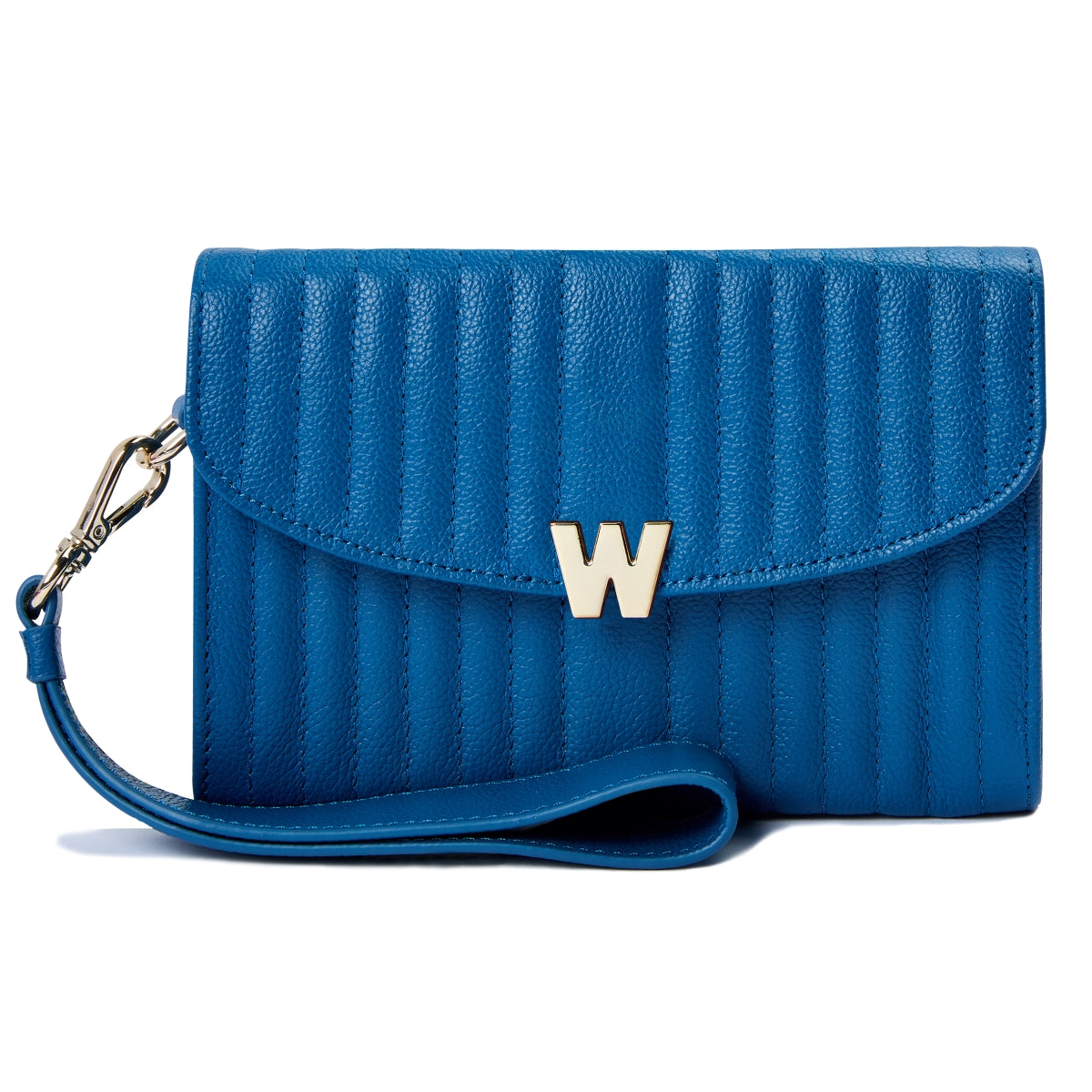 Wolf Mimi Collection Leather Blue Crossbody Bag with Wristlet 768324 Image 2