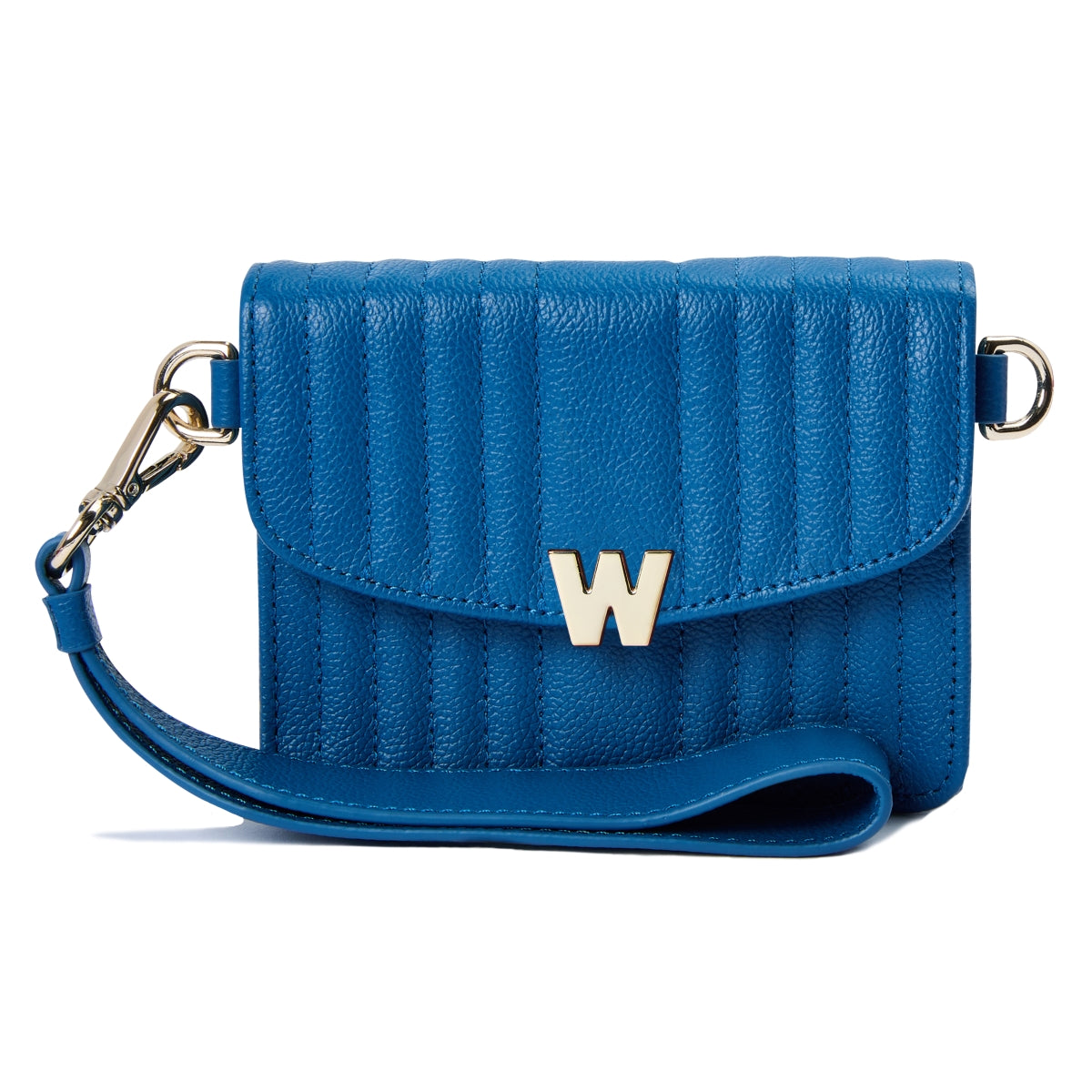 Wolf Mimi Collection Leather Blue Mini Bag with Wristlet and Lanyard 768424 Image 1