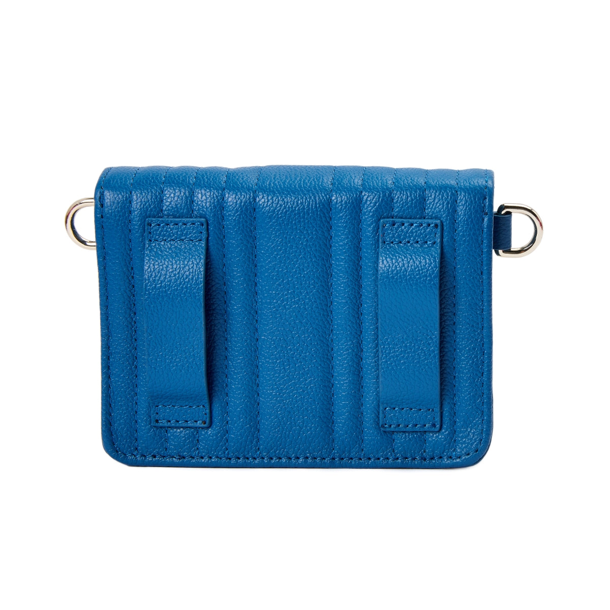 Wolf Mimi Collection Leather Blue Mini Bag with Wristlet and Lanyard 768424 Image 4