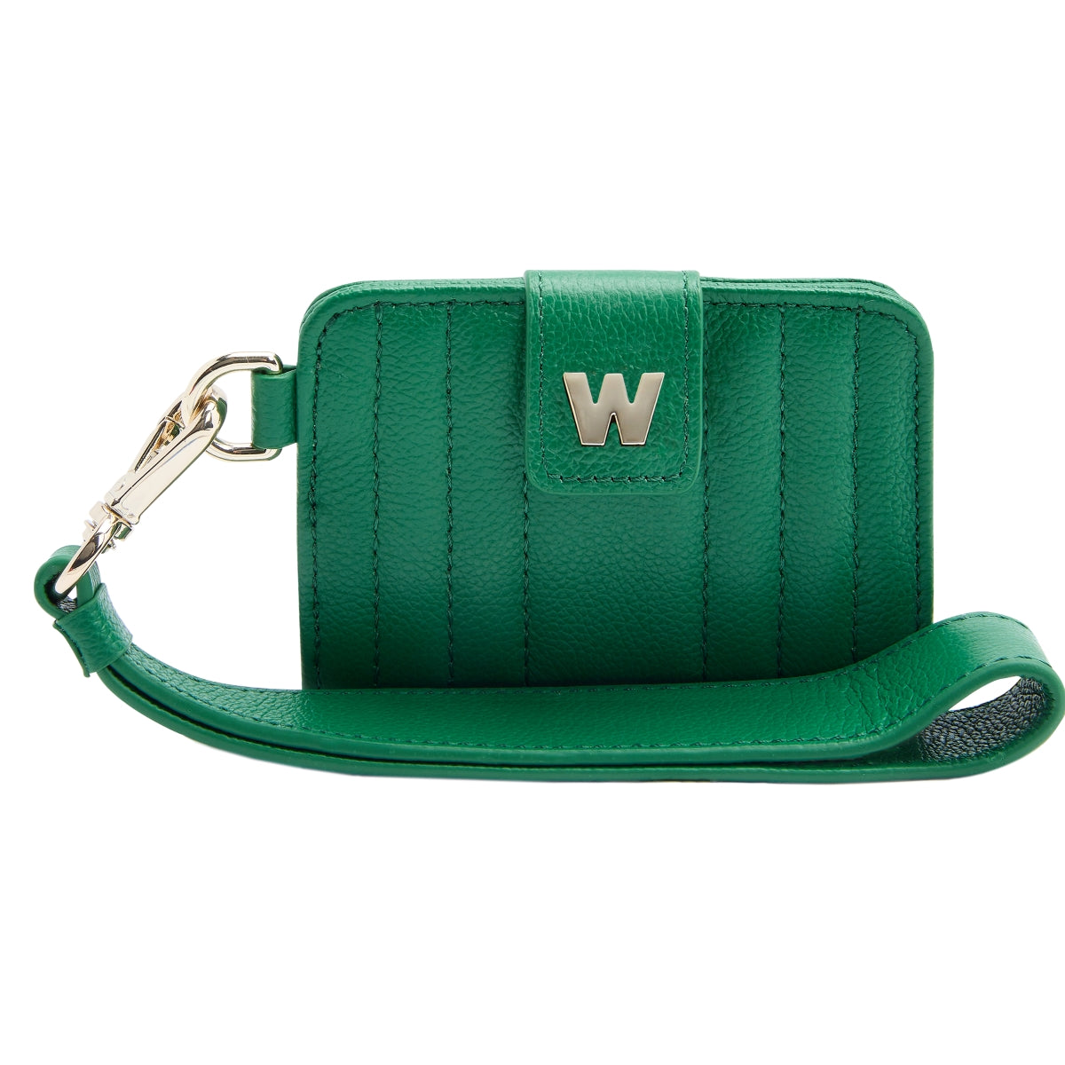 WOLF Mimi Collection Leather Green Credit Card Holder with Wristlet 768212 Image 1