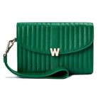 Wolf Mimi Collection Leather Green Crossbody Bag with Wristlet and Lanyard 768312 Image 2