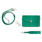 Wolf Mimi Collection Leather Green Crossbody Bag with Wristlet and Lanyard 768312 Image 4