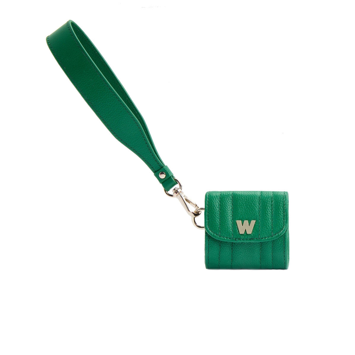 Wolf Mimi Collection Leather Green Earpods Case with Wristlet 768112 Image 1
