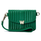 Wolf Mimi Collection Leather Green Mini Bag with Wristlet and Lanyard 768412 Image 2