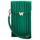 Wolf Mimi Collection Leather Green Phone Case with Wristlet and Lanyard 768512 Image 1