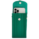 Wolf Mimi Collection Leather Green Phone Case with Wristlet and Lanyard 768512 Image 3
