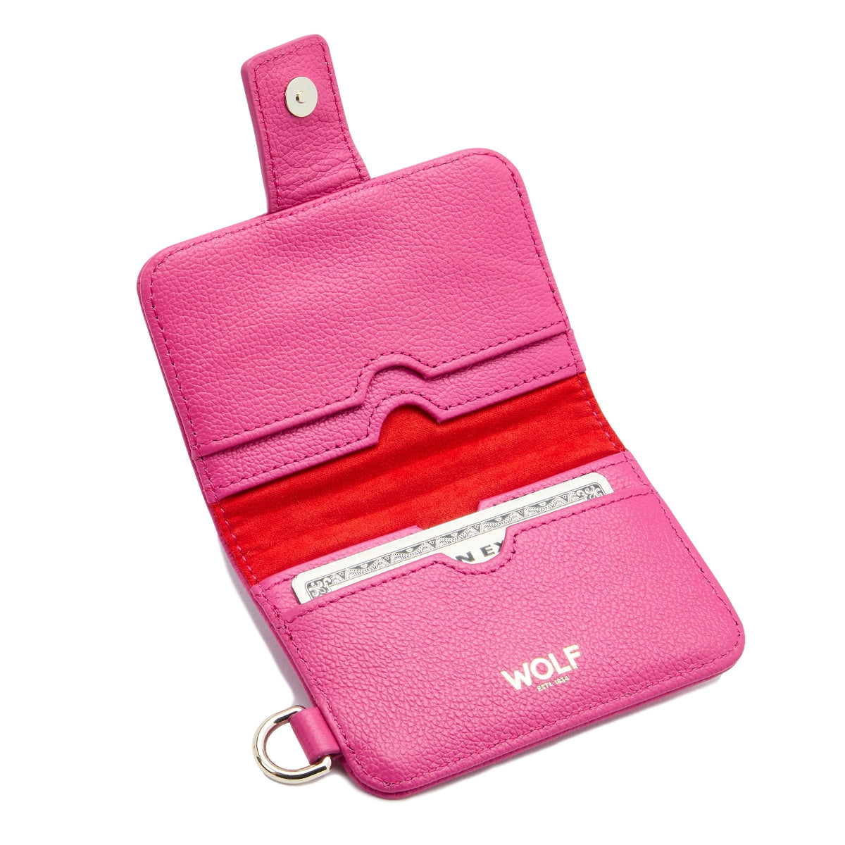 WOLF Mimi Collection Leather Pink Credit Card Holder with Wristlet 768290 Image 4