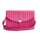 Wolf Mimi Collection Leather Pink Crossbody Bag with Wristlet and Lanyard 768390 Image 1