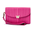 Wolf Mimi Collection Leather Pink Crossbody Bag with Wristlet and Lanyard 768390 Image 2