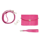Wolf Mimi Collection Leather Pink Crossbody Bag with Wristlet and Lanyard 768390 Image 5