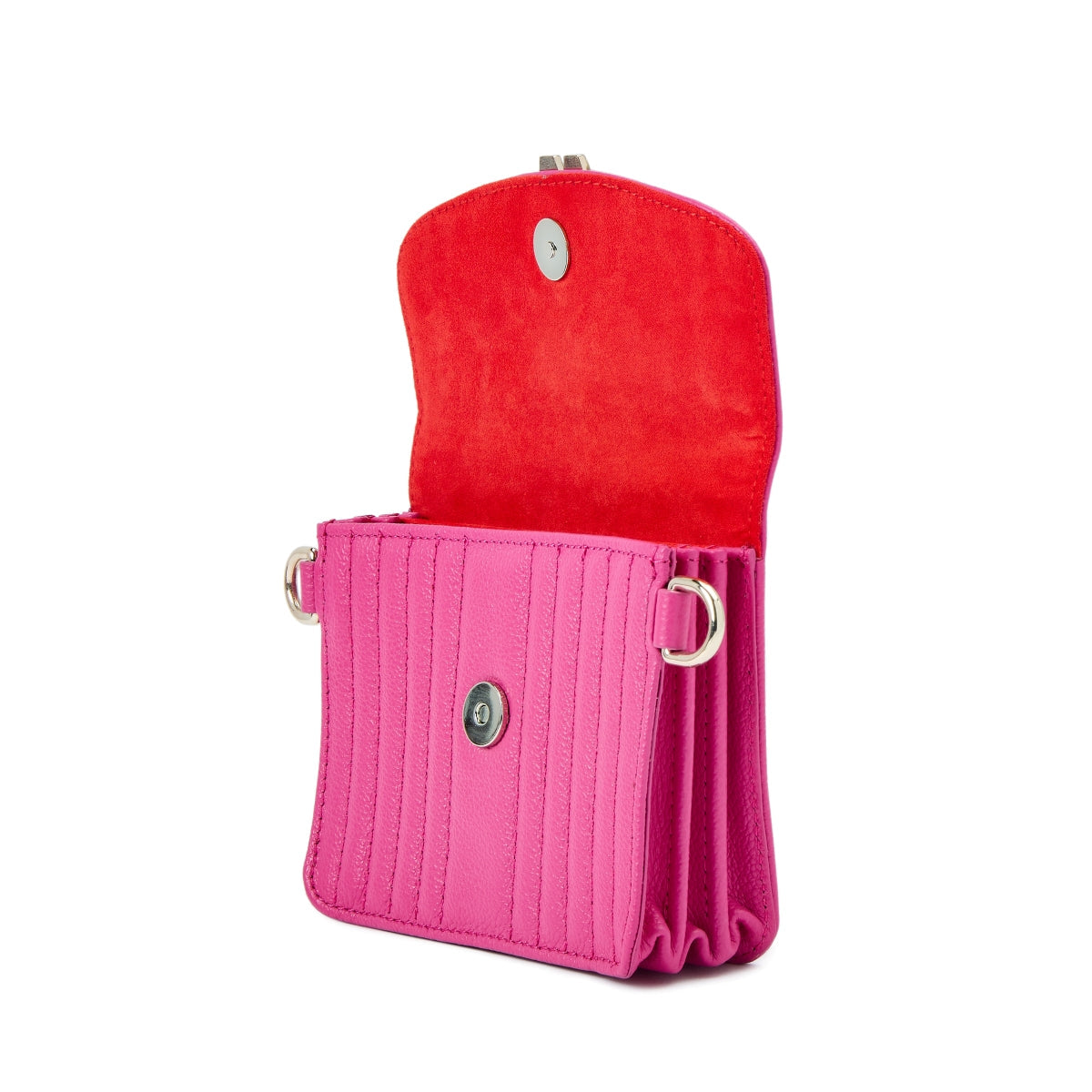 Wolf Mimi Collection Leather Pink Mini Bag with Wristlet and Lanyard 768490 Image 5