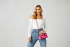 Wolf Mimi Collection Leather Pink Phone Case with Wristlet and Lanyard 768590 Image 10