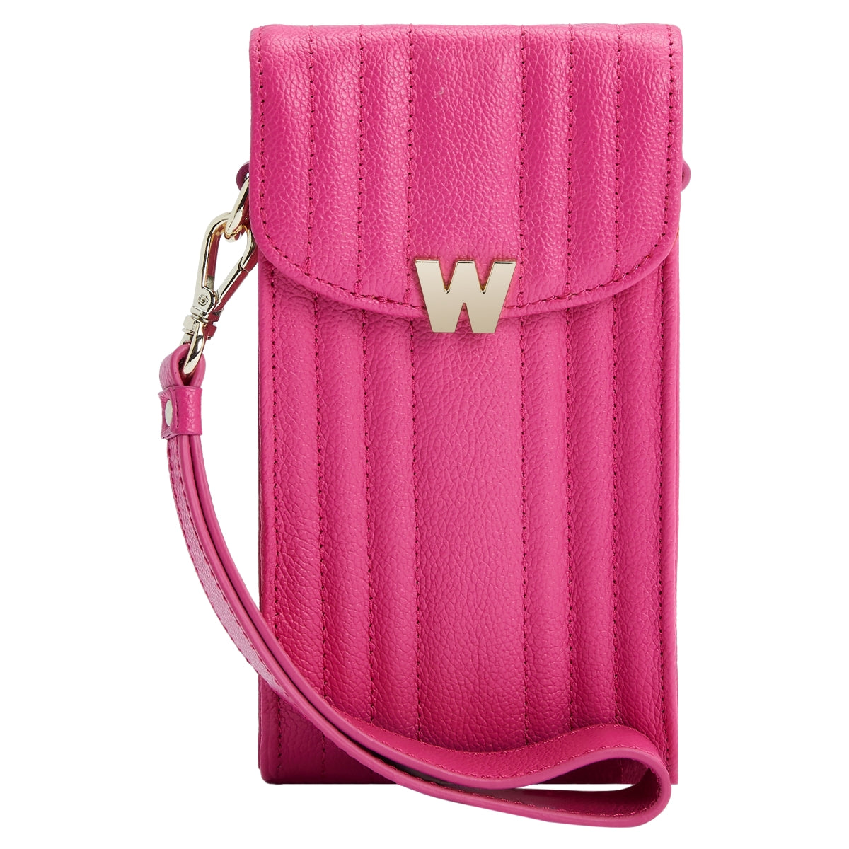 Wolf Mimi Collection Leather Pink Phone Case with Wristlet and Lanyard 768590 Image 2