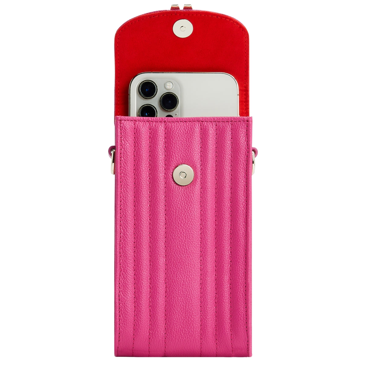 Wolf Mimi Collection Leather Pink Phone Case with Wristlet and Lanyard 768590 Image 4