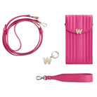 Wolf Mimi Collection Leather Pink Phone Case with Wristlet and Lanyard 768590 Image 6
