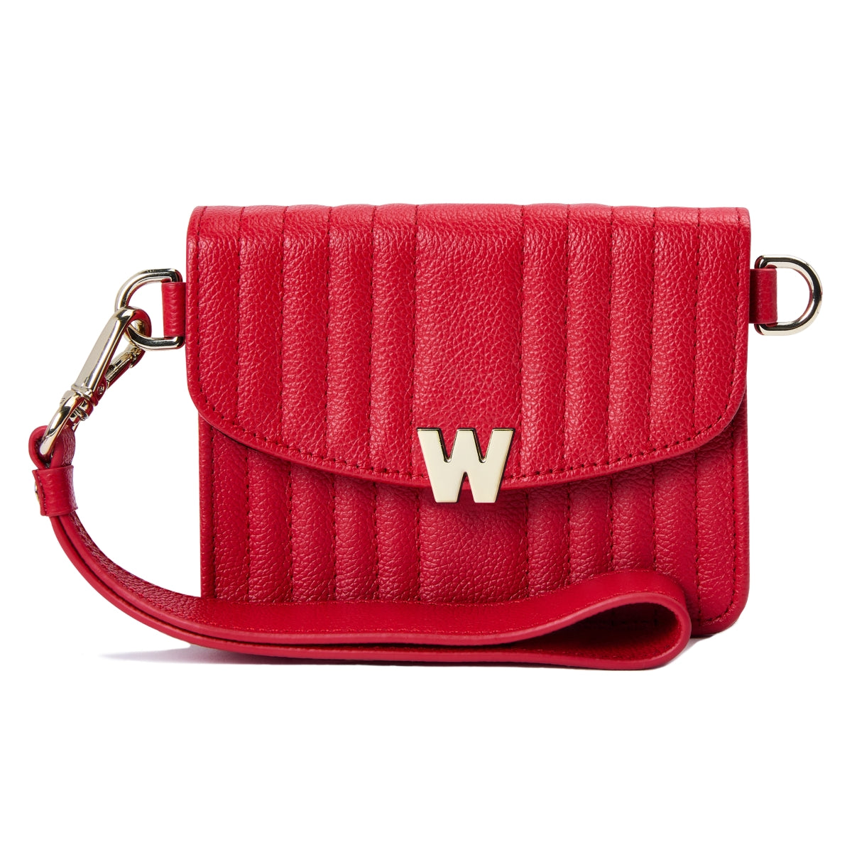 Wolf Mimi Collection Leather Red Mini Bag with Wristlet and Lanyard 768472 Image 2